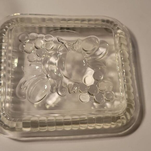 Vintage Federal Refrigerator Dish w/lid Ribbed Clear Depression Glass Fruit - Picture 8 of 8